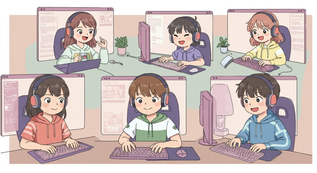 eスポーツの大会をしている子どもたち