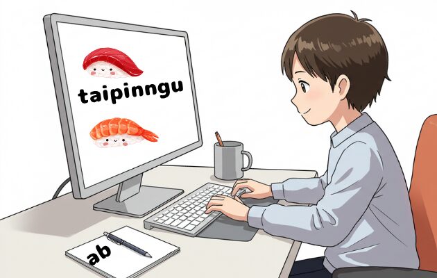 タイピング練習をする子ども