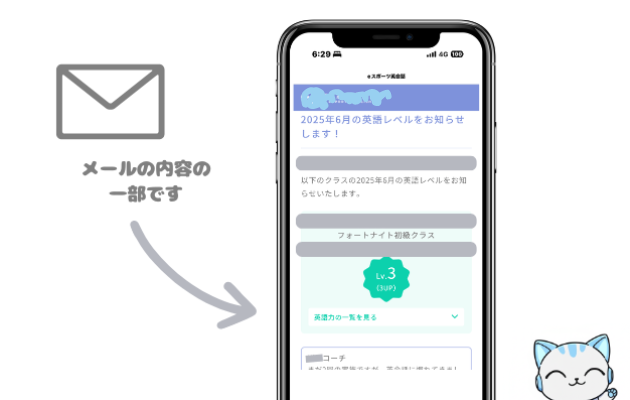 実際に届いた成績メール