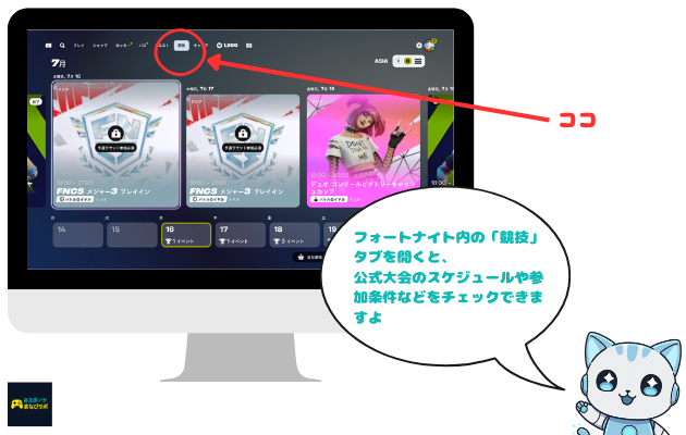 大会のかくにん方法図解