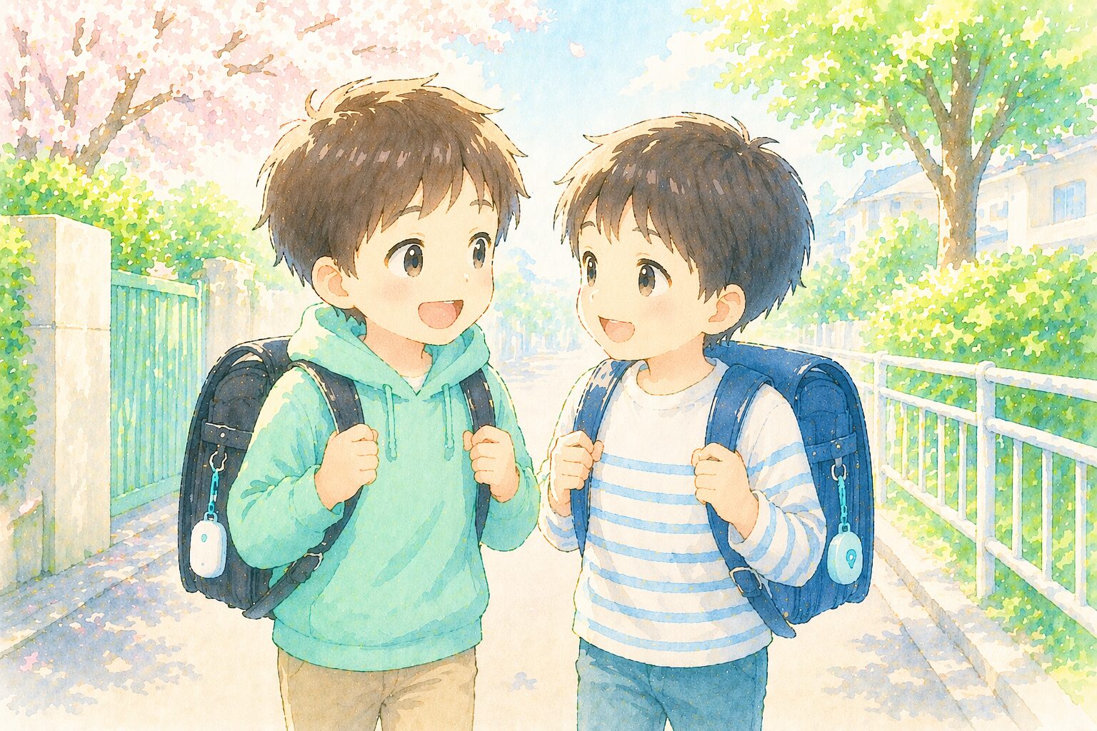 小学校の校門を出ていく子どものイメージ