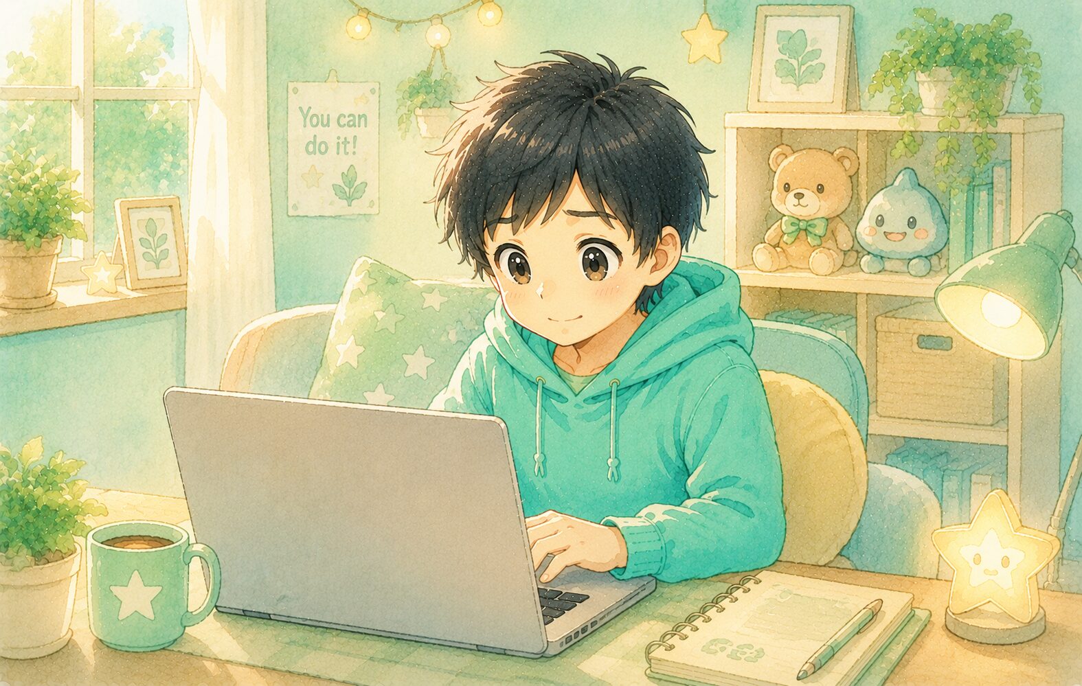 自宅でオンライン学習に取り組む子どものイメージ