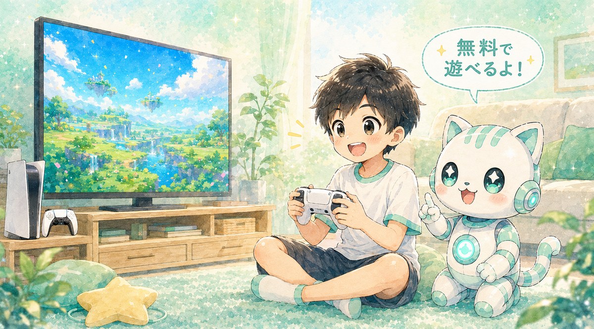 テレビにつないだPS5とコントローラーのイラスト