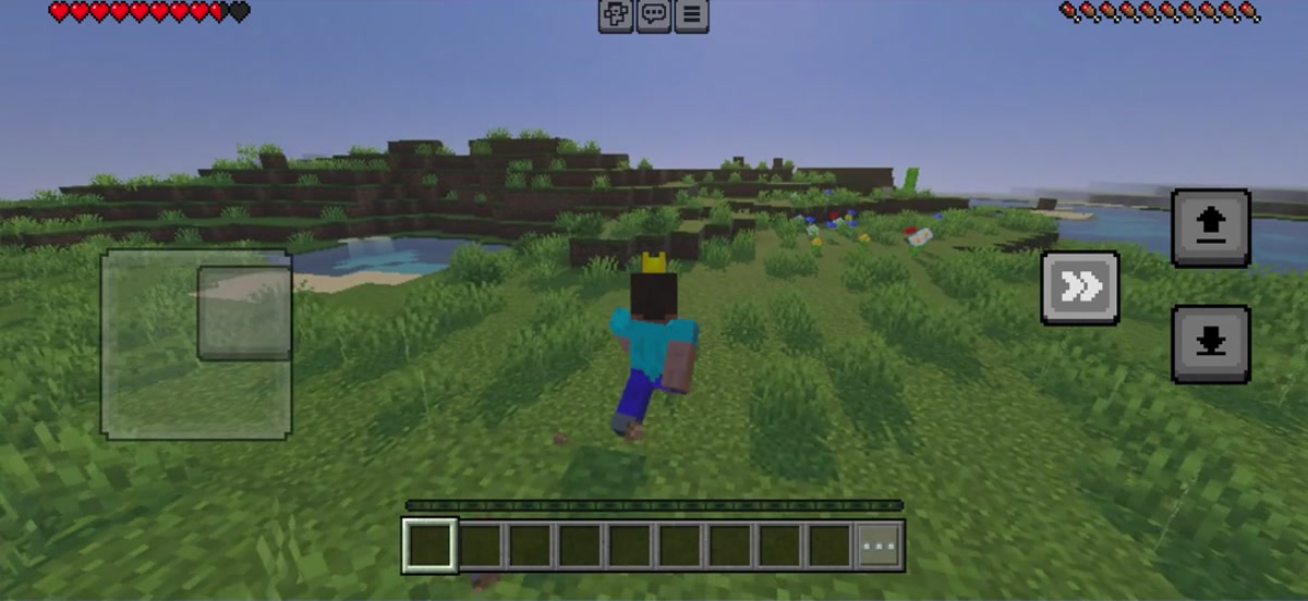 マインクラフトの昼のワールド画面