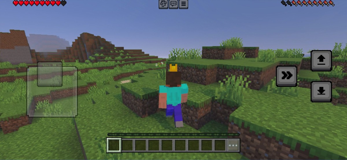 マインクラフト統合版のプレイ画面（iPad）